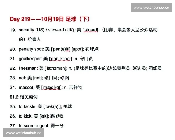 300个足球相关词汇全解析与技战术策略训练宝典精彩汇编